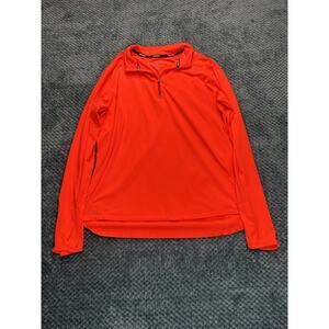 Nike Running Dri-Fit Mens Long Sleeve 1/4 Zip Shirt Orange Large